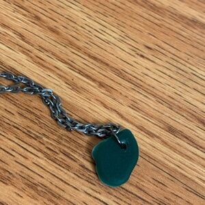 Teal handmade beachglass Necklace